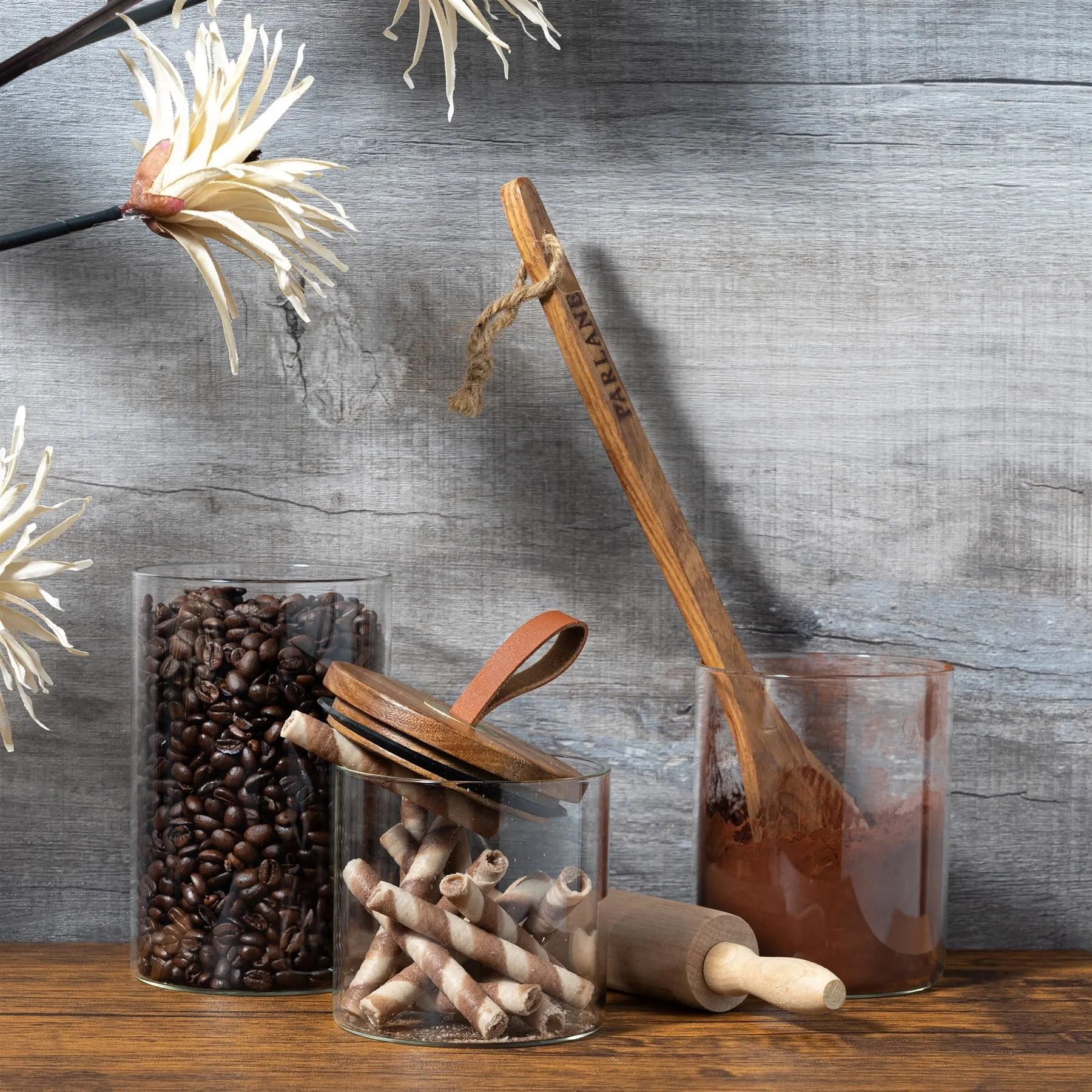1L Wooden Loop Lid Storage Jar - By Argon Tableware