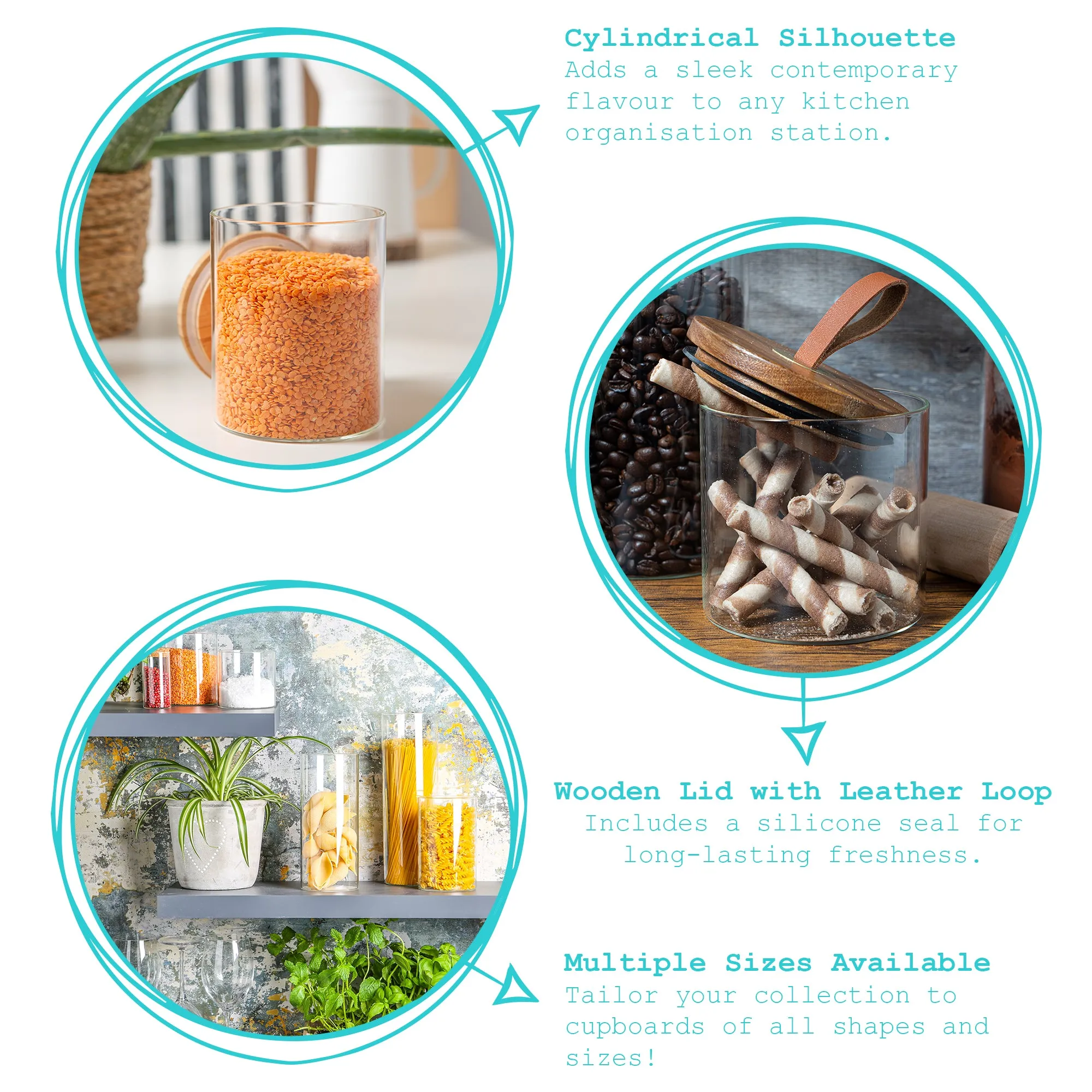 1L Wooden Loop Lid Storage Jar - By Argon Tableware