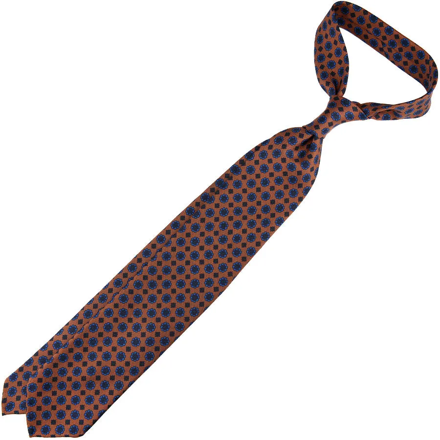 Ancient Madder Silk Tie - Oatmeal - Hand-Rolled