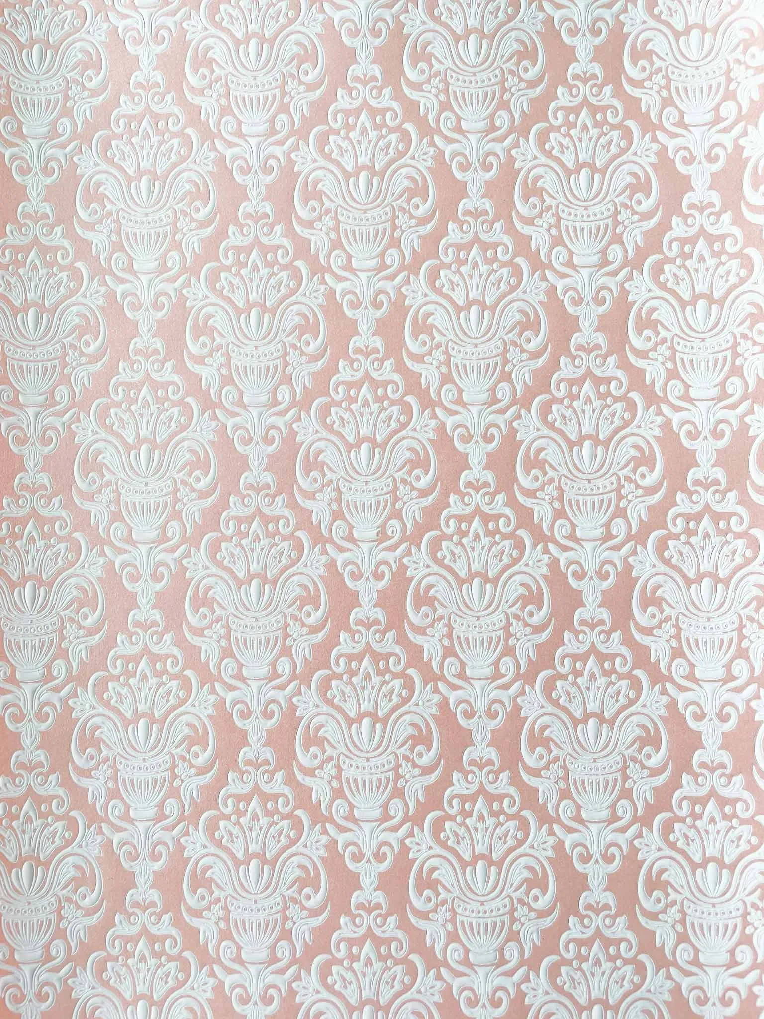 Antoinette Embossed Paper in Pink and White