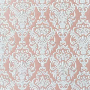 Antoinette Embossed Paper in Pink and White