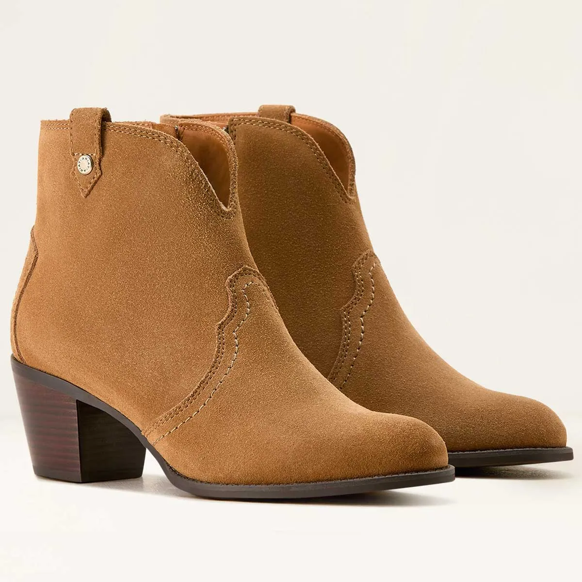 Carmel Suede Ariat Tilbury Womens Ankle Western Boots