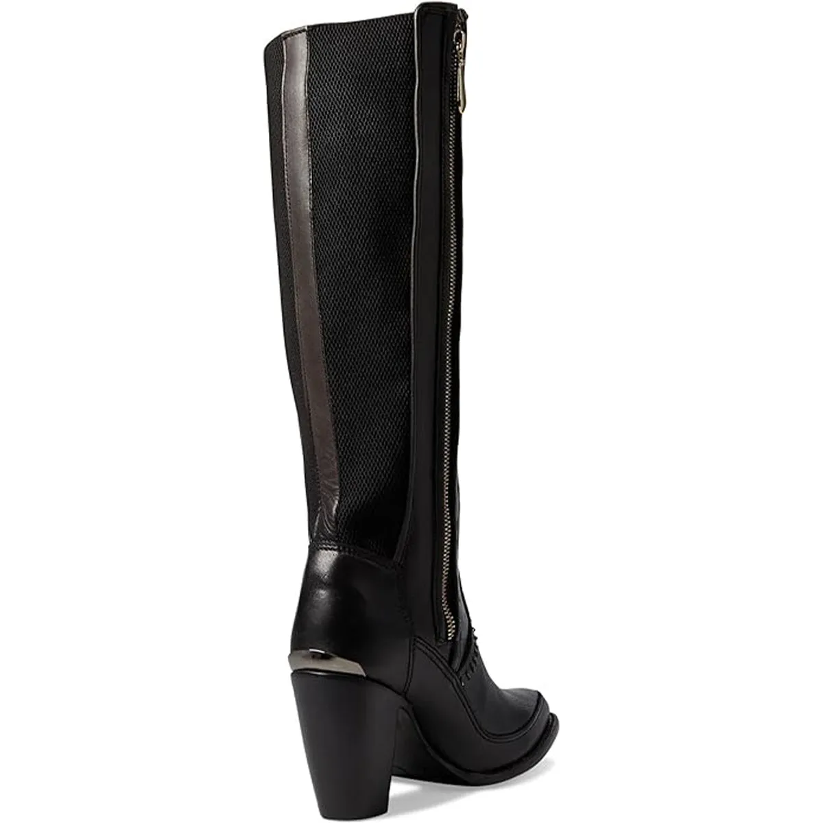 Black Embroidered Tall Boots