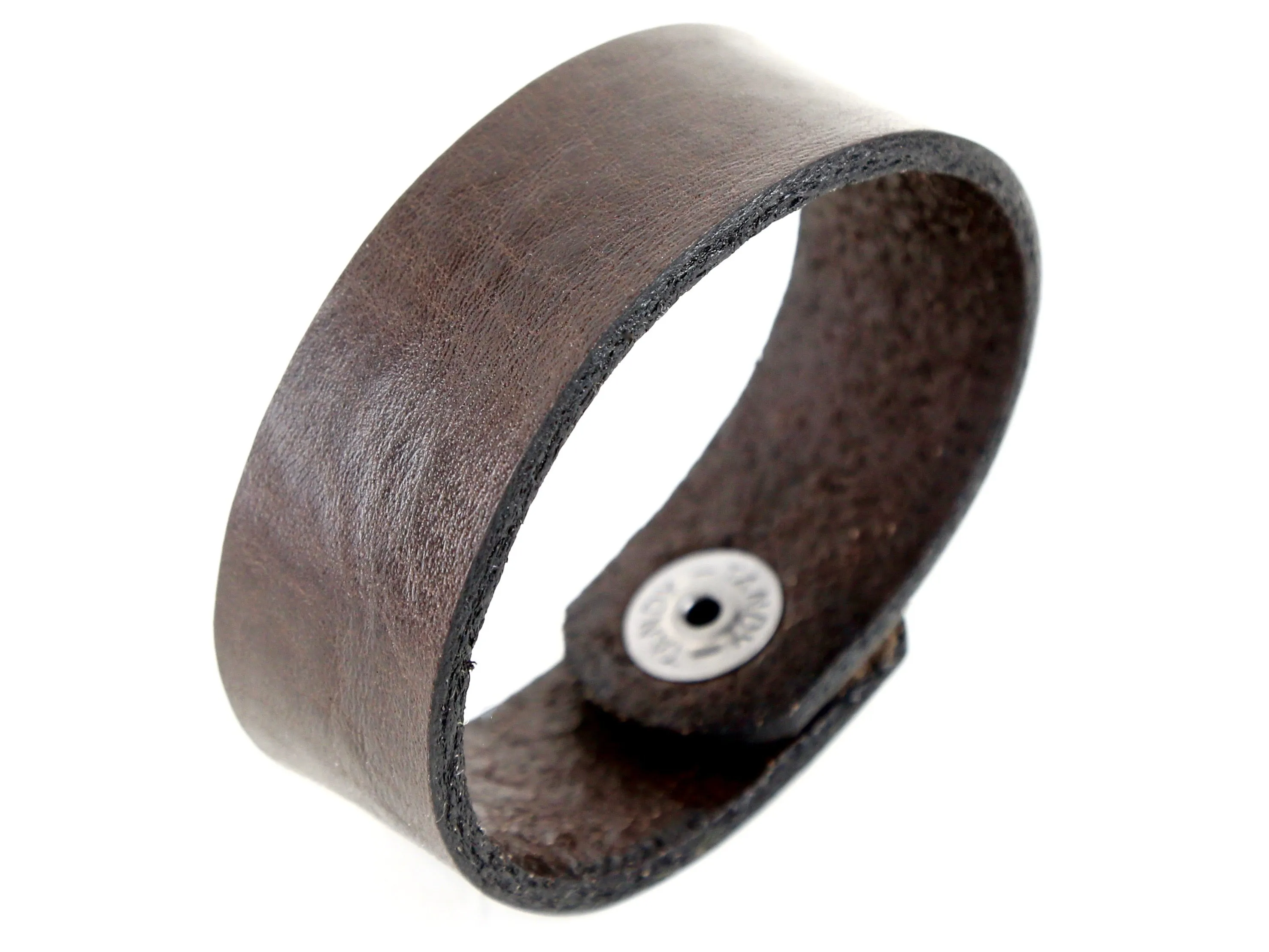 Brown Pebble Grain Leather Wristband