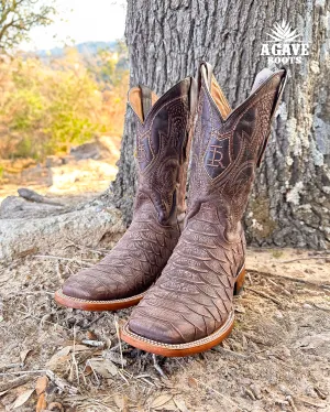 BROWN PYTHON | MEN SQUARE TOE WESTERN COWBOY BOOTS