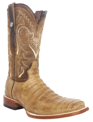 Caiman Belly Embossed Square Toe