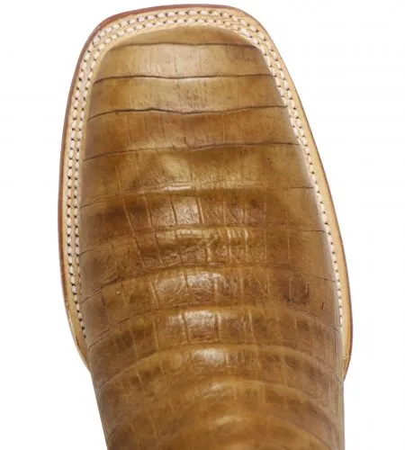 Caiman Belly Embossed Square Toe