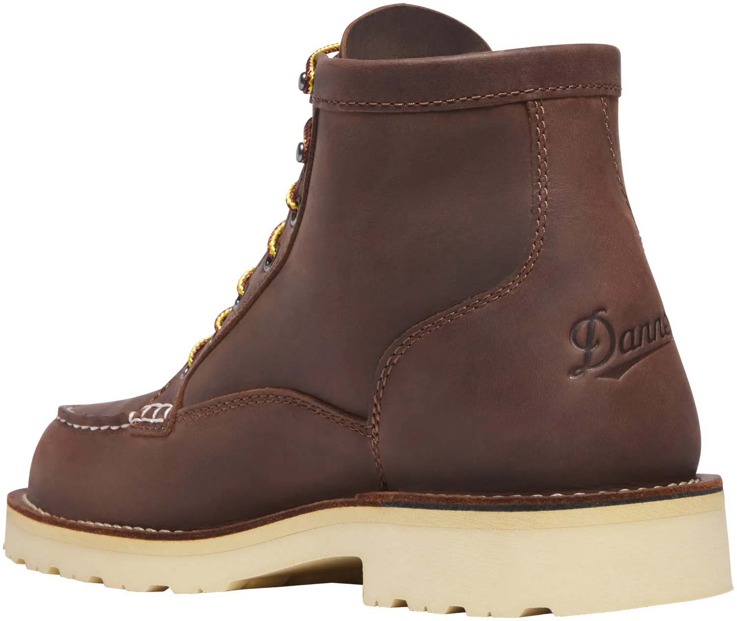Danner Mens Bull Run Moc Toe Heel Brown Leather Work Boots