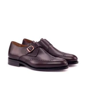 DapperFam Brenno in Dark Brown Men's Italian Leather Single Monk