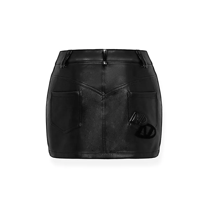 Embossed Leather Skirt