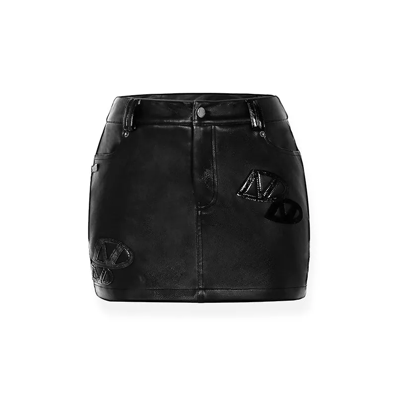 Embossed Leather Skirt