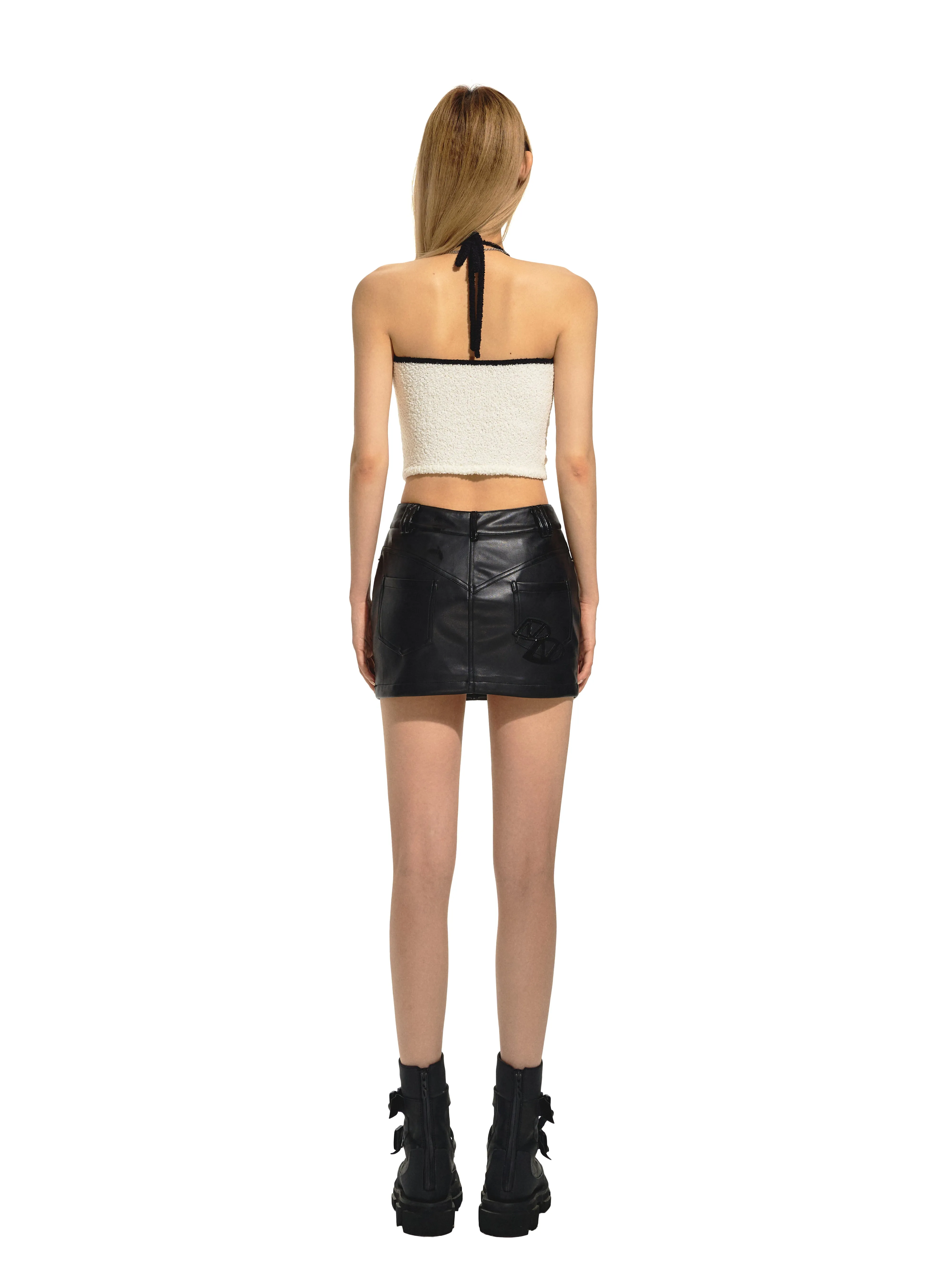 Embossed Leather Skirt
