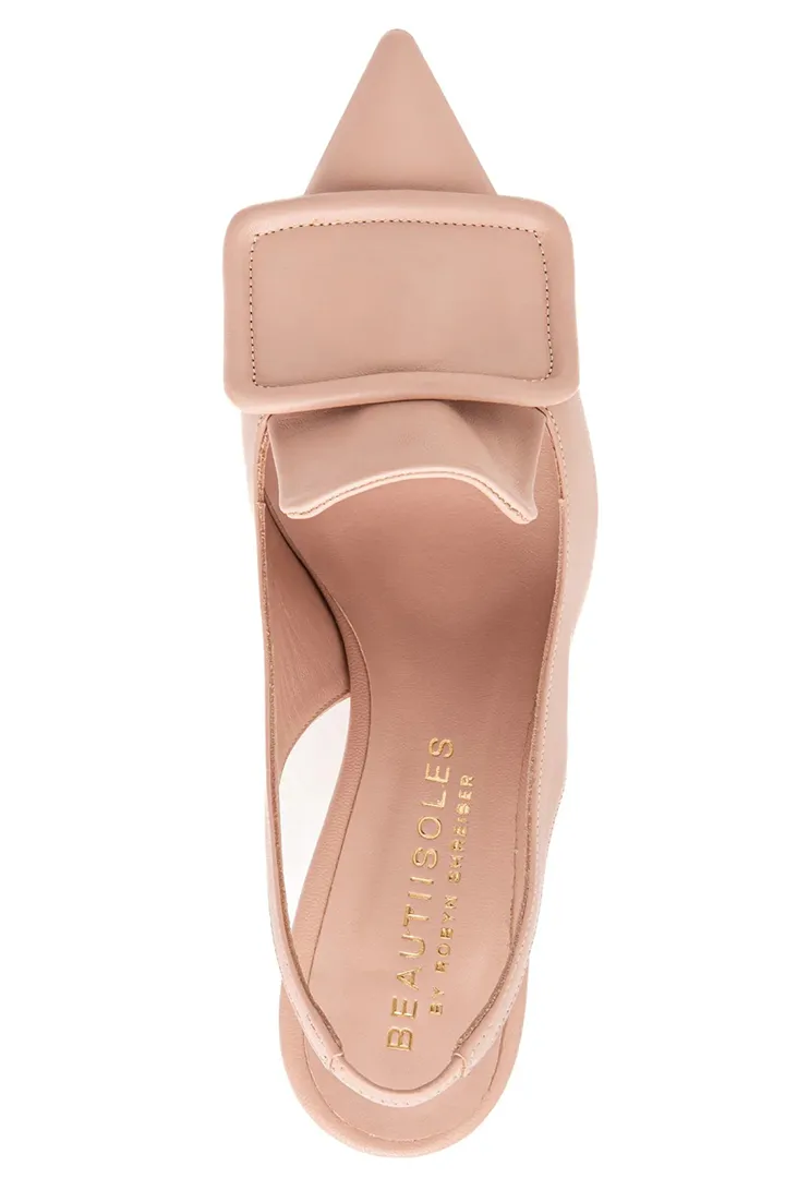 GRETA NUDE LEATHER HEEL