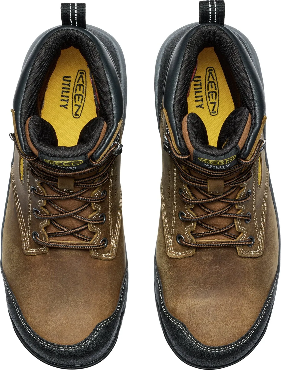 Keen Utility Mens Evanston 6in WP 400G CT Bison/Black Leather Work Boots