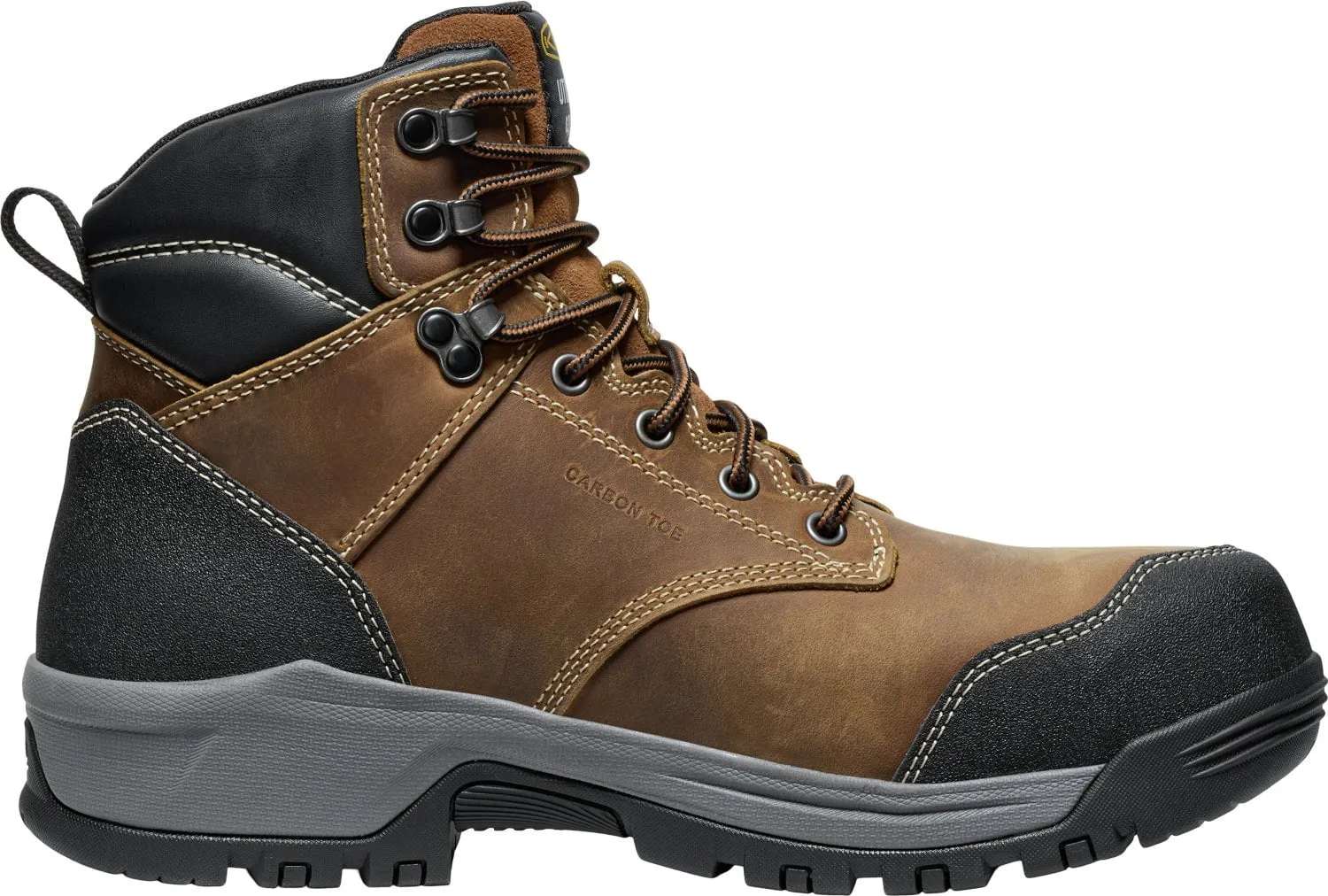 Keen Utility Mens Evanston 6in WP 400G CT Bison/Black Leather Work Boots