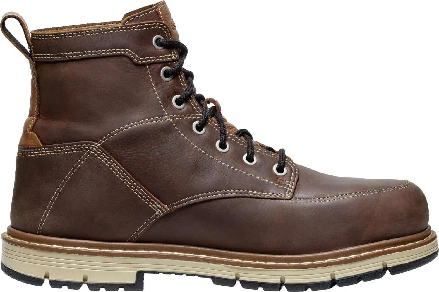 Keen Utility Mens San Jose 90 Degree 6in WP AT Bison/Black Leather Work Boots