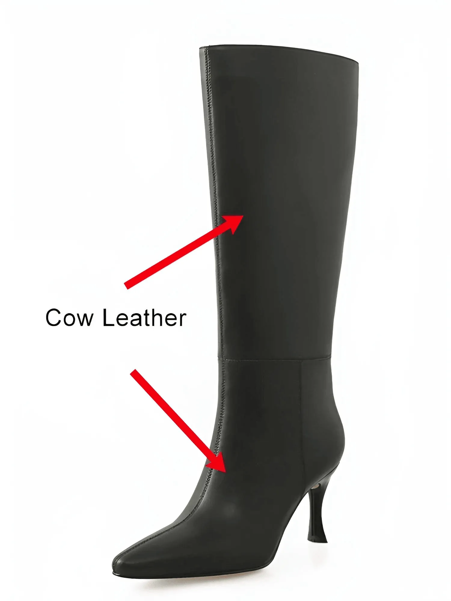 Knee Boots Genuine Leather Sexy Thin High Heel Boots For Women