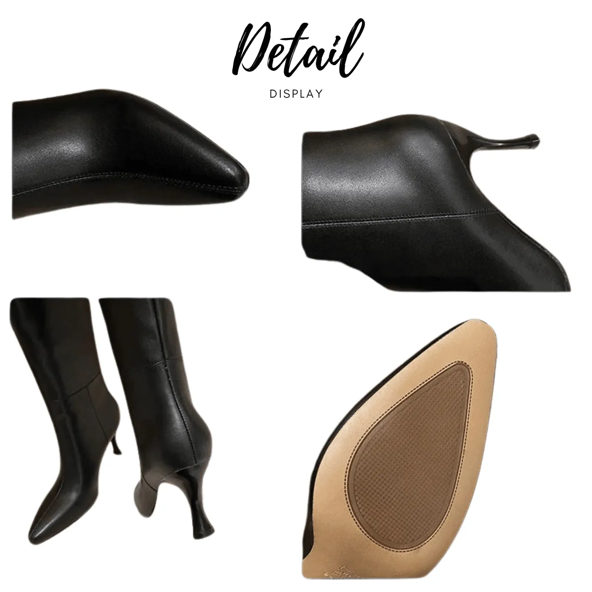 Knee Boots Genuine Leather Sexy Thin High Heel Boots For Women