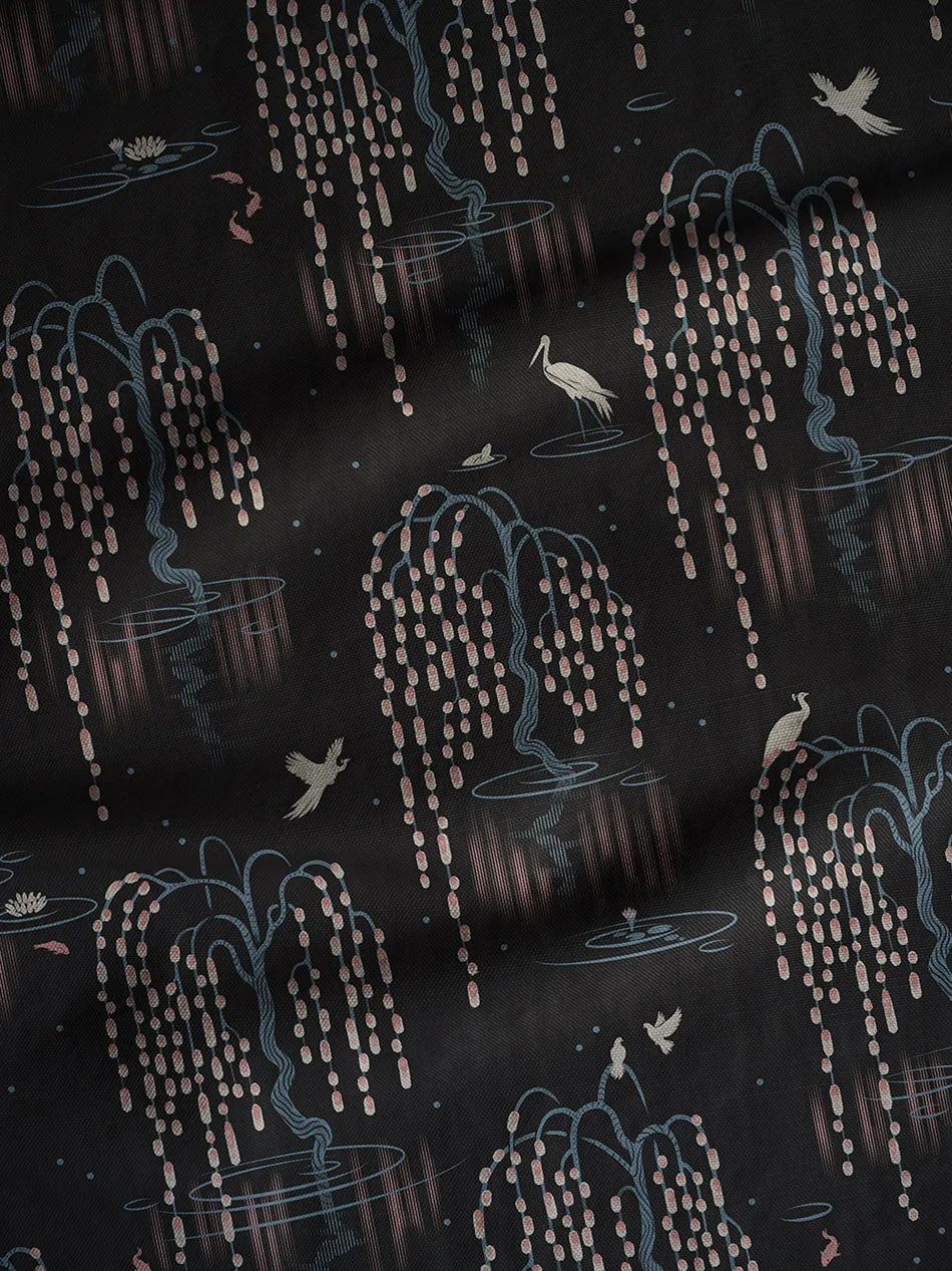 Kyoto Blossom 'Black Cherry' Linen Sample