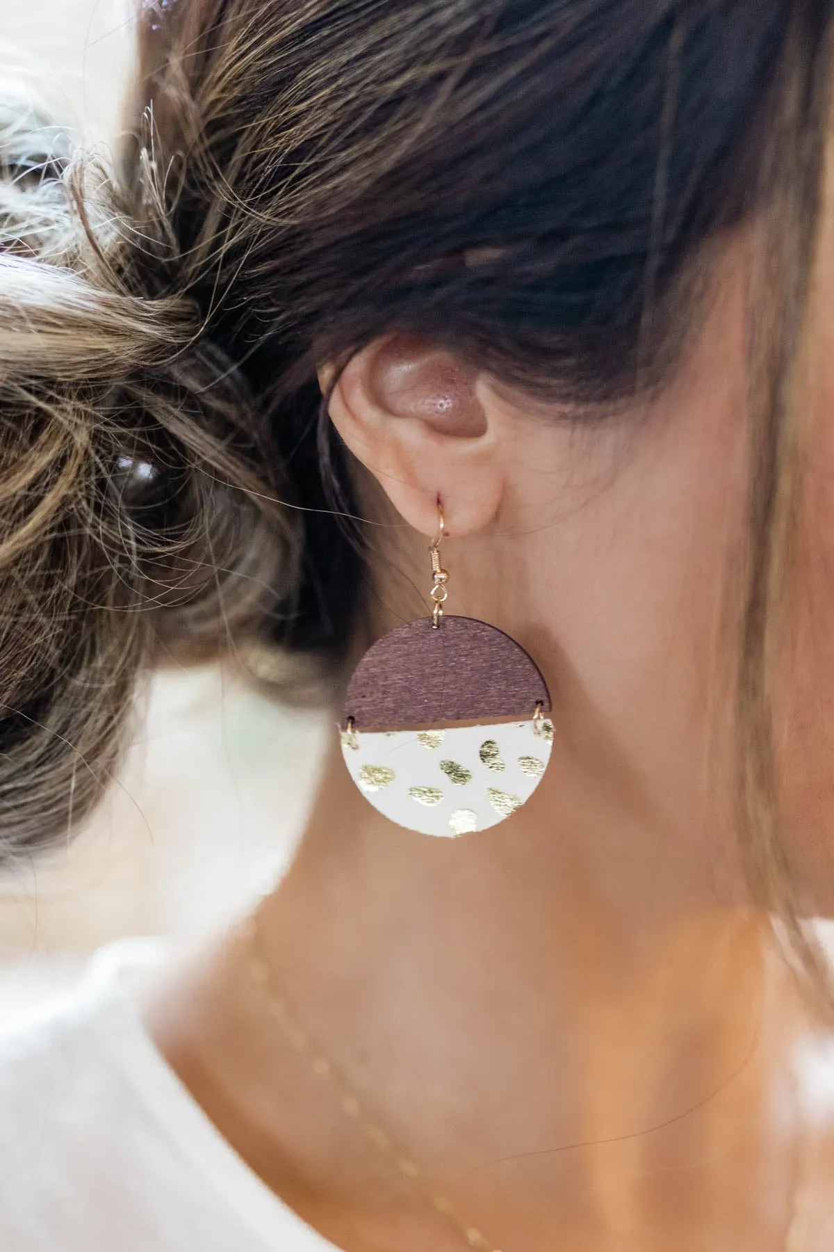 Leather & Wood Earrings | 3 Styles
