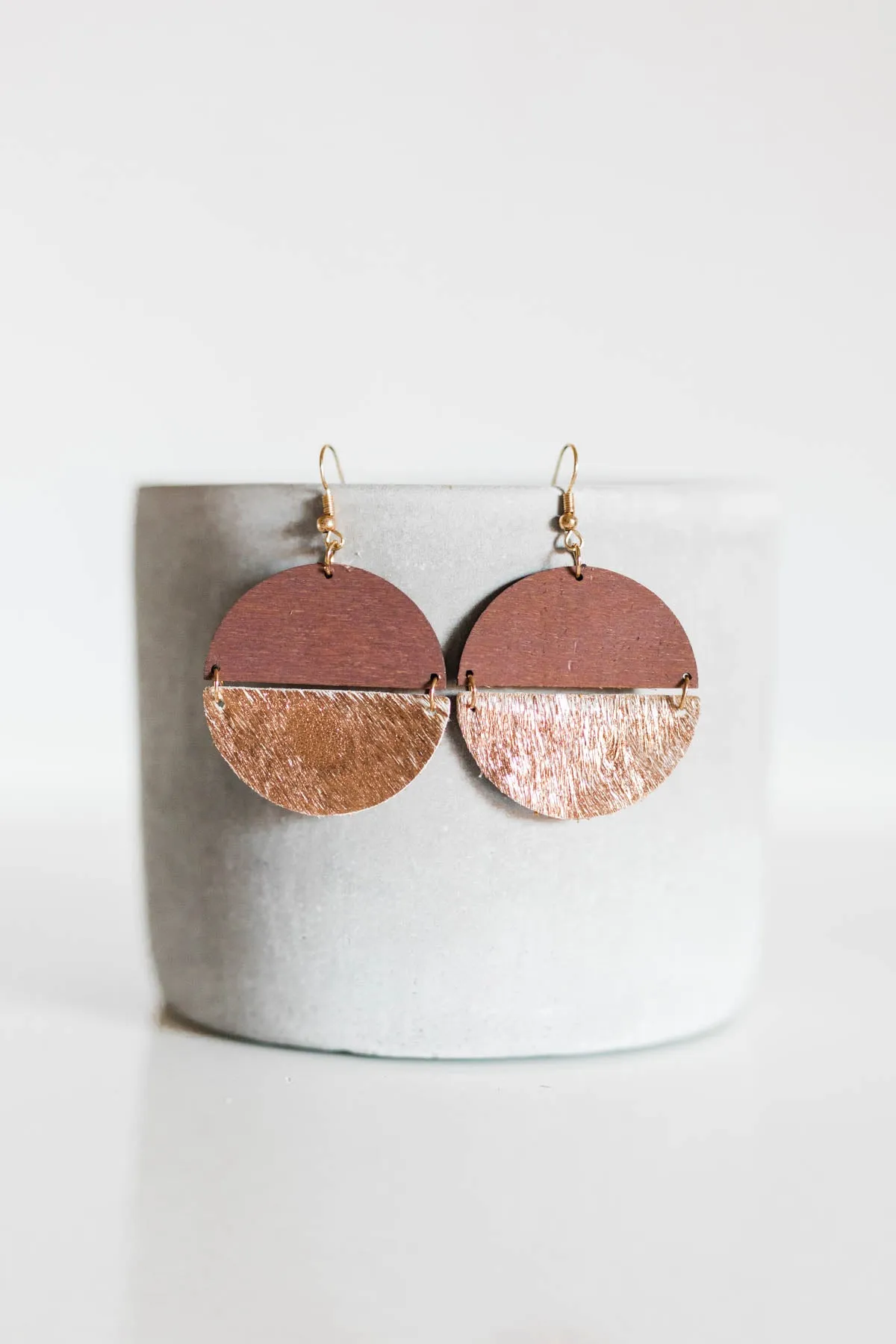 Leather & Wood Earrings | 3 Styles