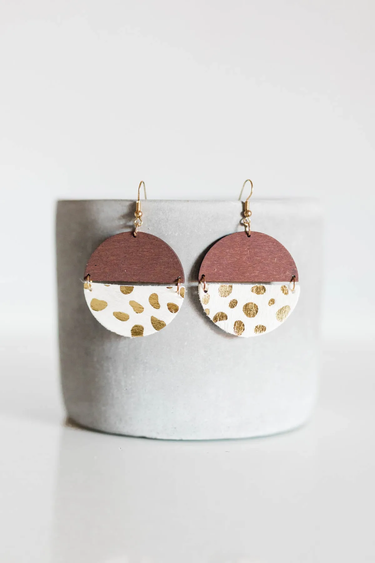 Leather & Wood Earrings | 3 Styles