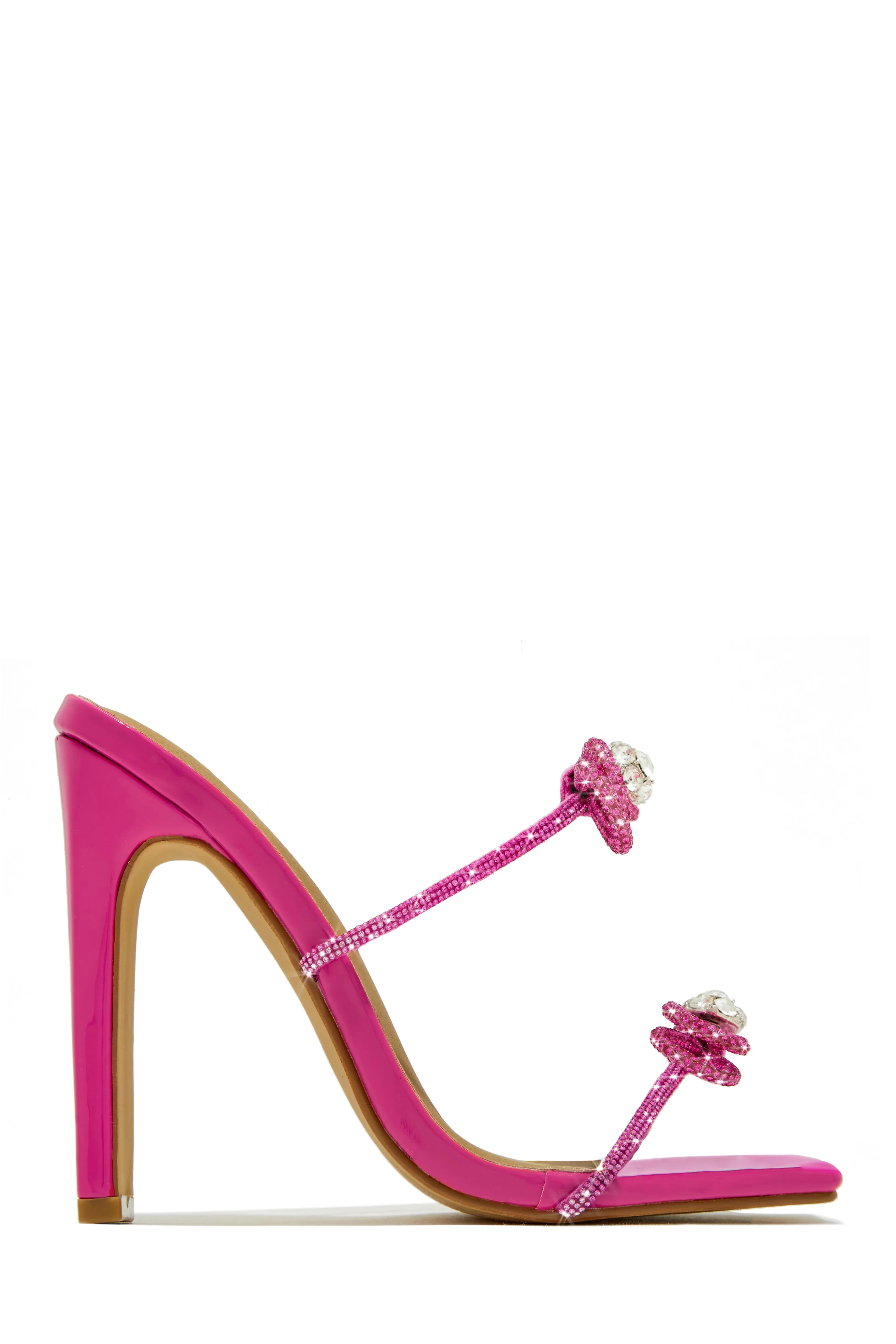 Life Is A Party Embellished High Heel Mules - Nude