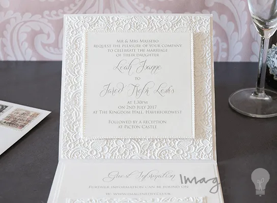 Luxury Lace Embossed Paper Pearl