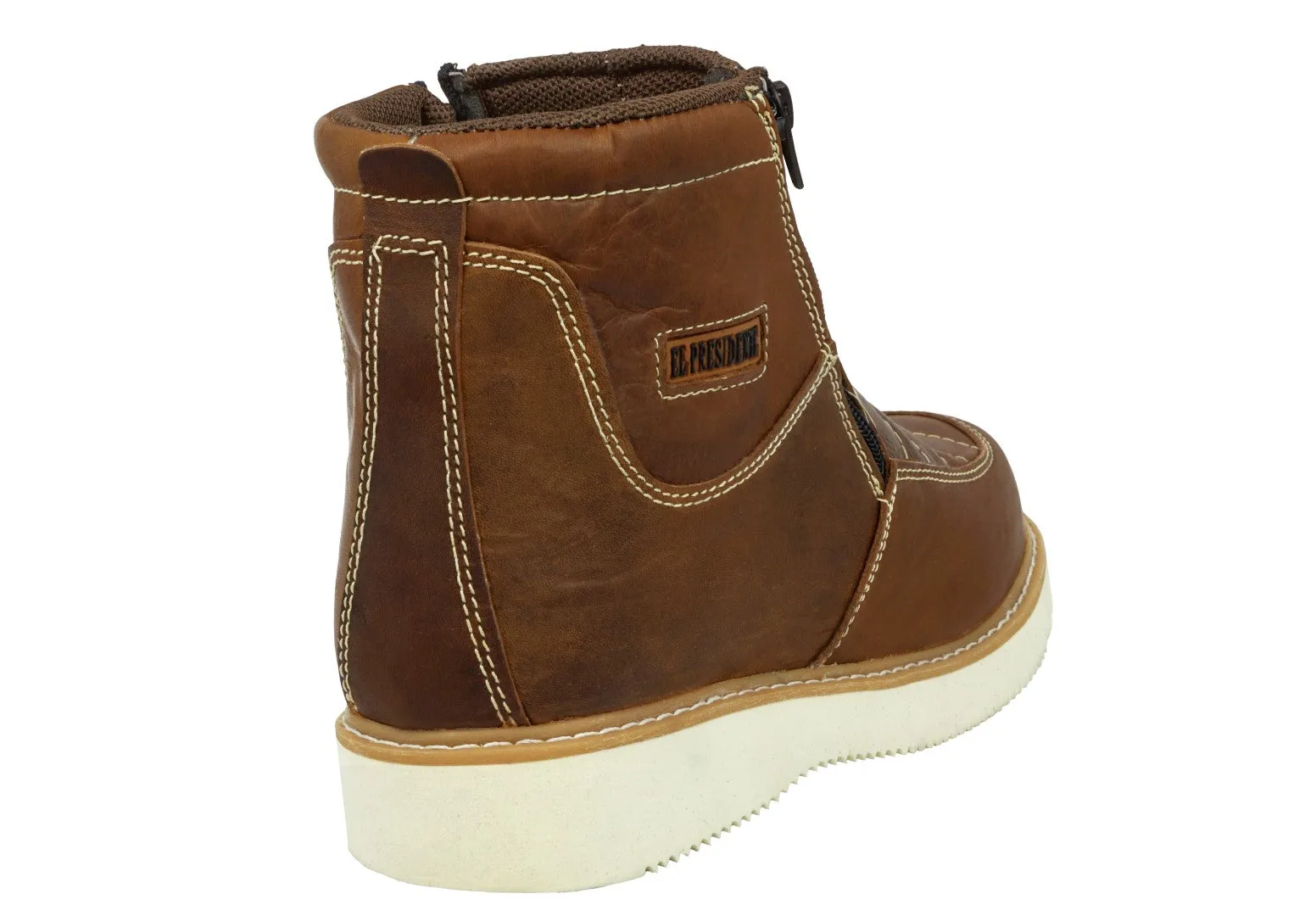 Mens 300RA Tan Work Boots Slip Resistant - Soft Toe