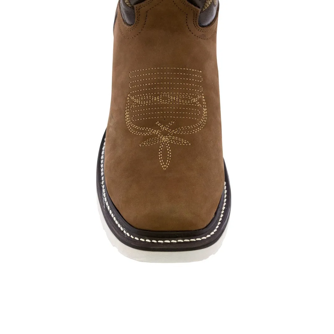 Mens 750 Brown Leather Work Boots Slip Resistant Soft Toe