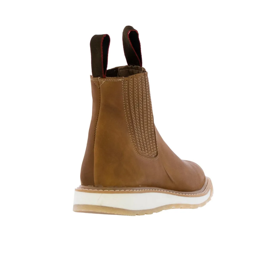 Mens T20W2 Honey Brown Leather Work Boots Slip Resistant Soft Toe