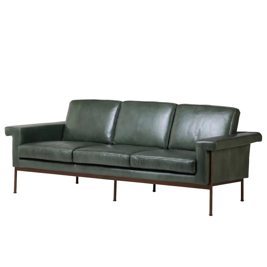 Monte Carlo leather sofa in green