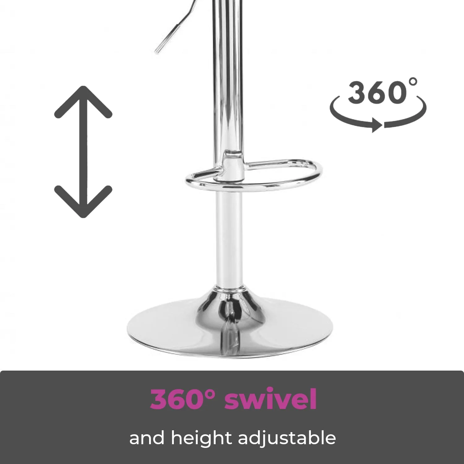 Neo White Faux Leather Swivel Bar Stool with Polished Chrome Leg