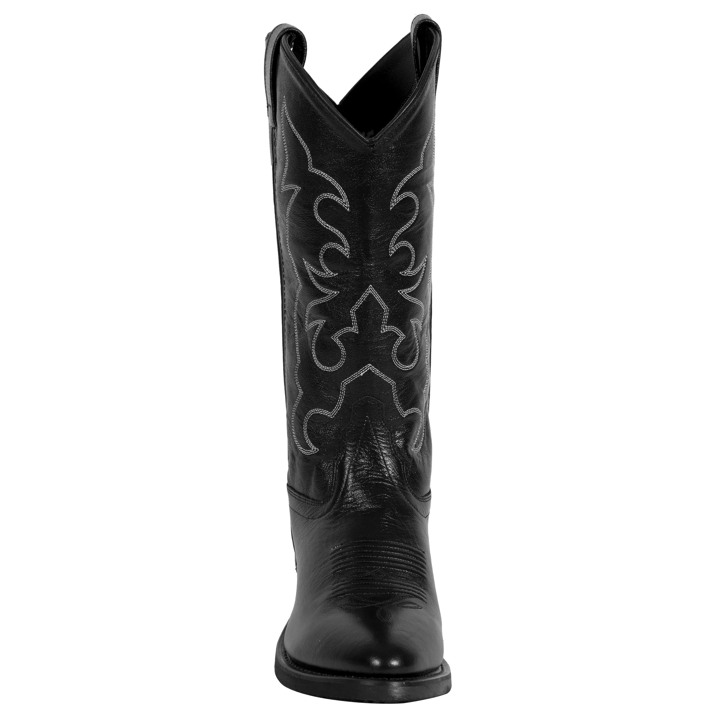 Old West Black Mens All Leather Stitch Narrow Round Toe 13in Cowboy Boots 7 D