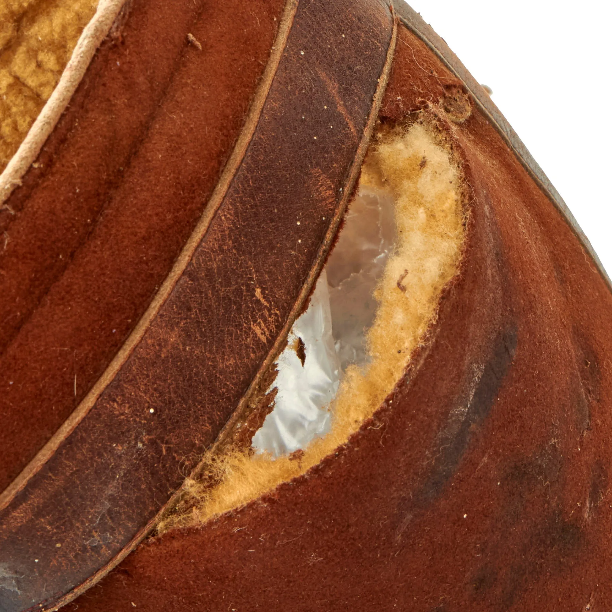 Original German WWII Luftwaffe Fleece-Lined Brown Leather Single-Zip Pilot Flying Boots