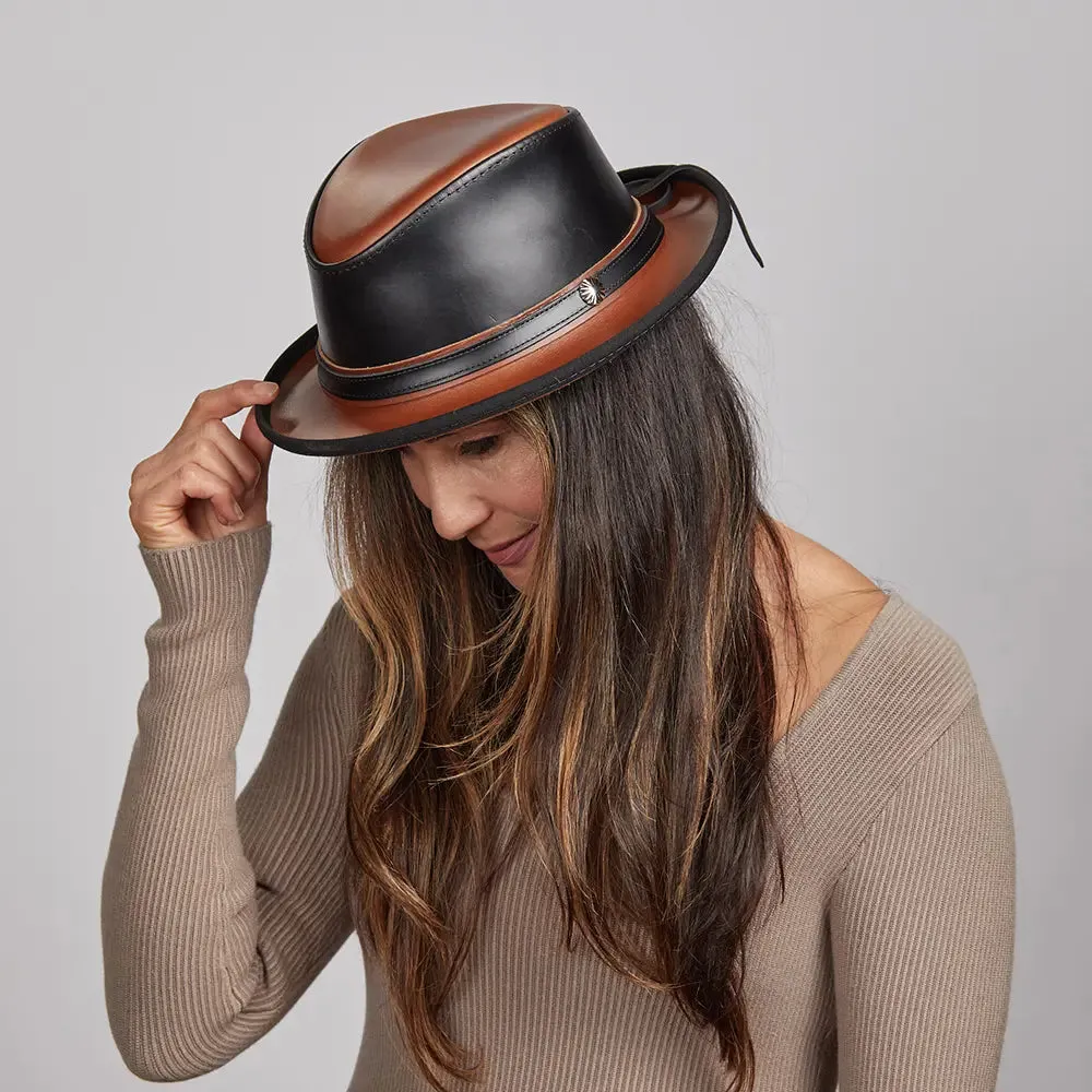 Rocky | Womens Leather Fedora Hat
