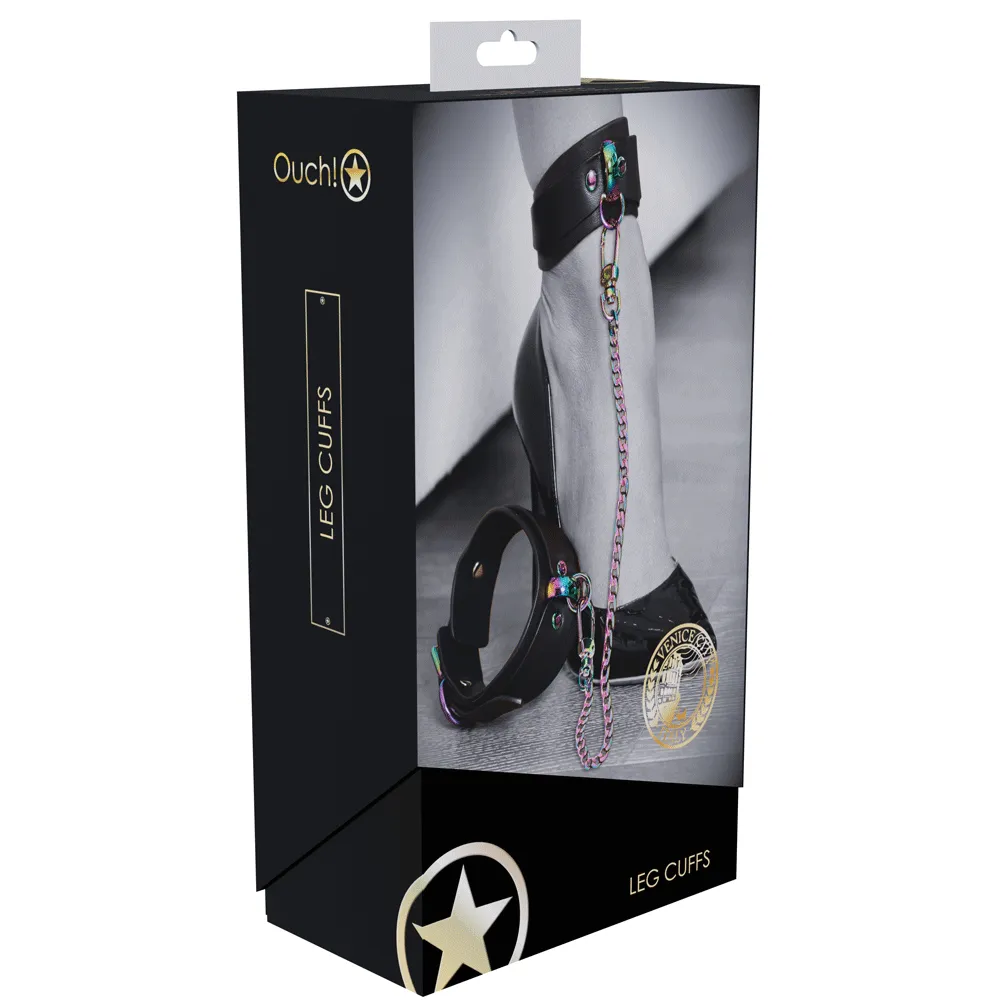 Shots Ouch! Venice Bondage Collection Ankle Cuffs - Black