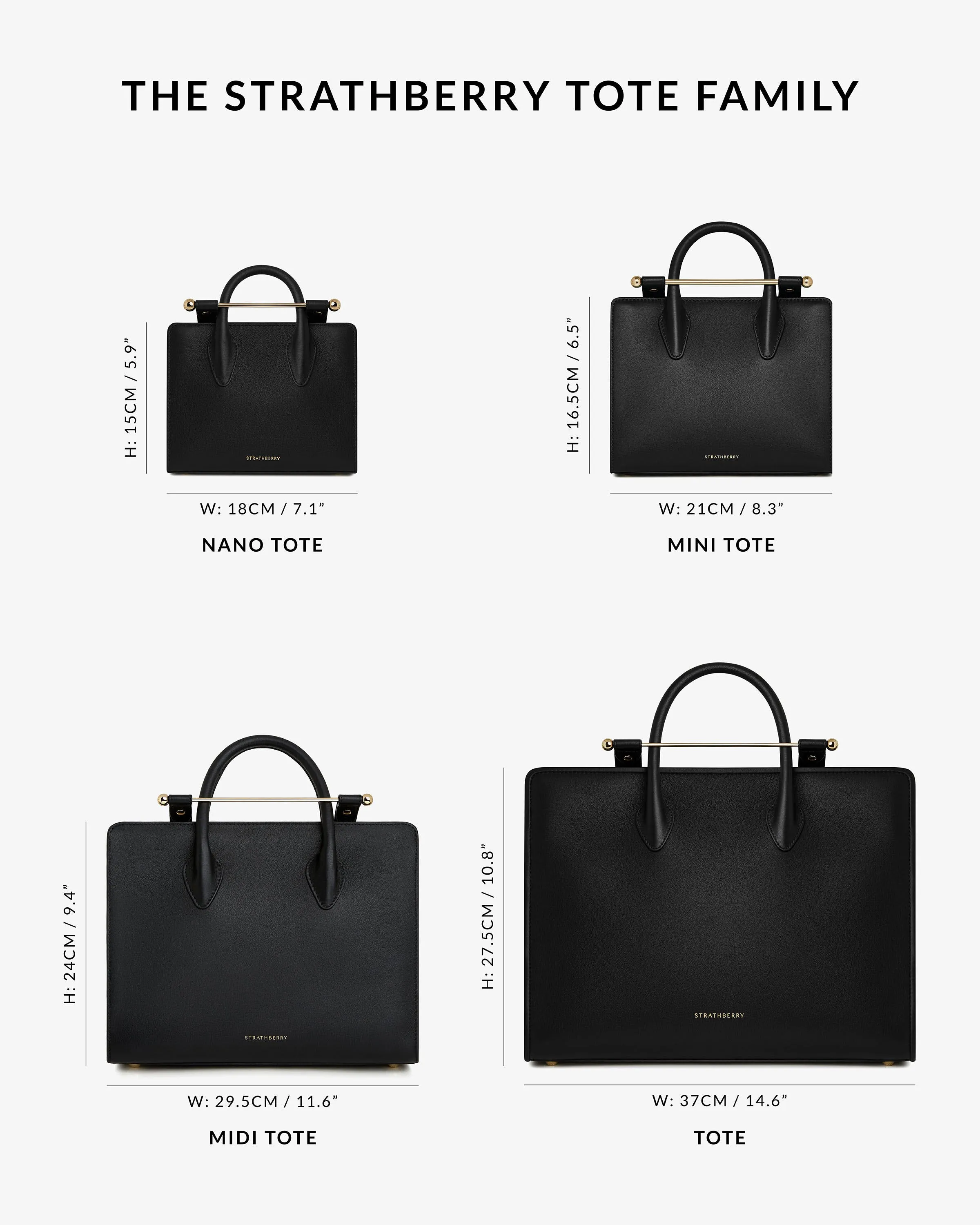 The Strathberry Midi Tote - Black/Oat/Mushroom