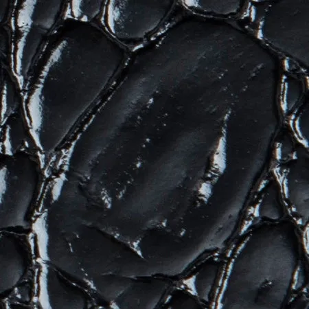 Vic Black Circular Croco Embossed Leather