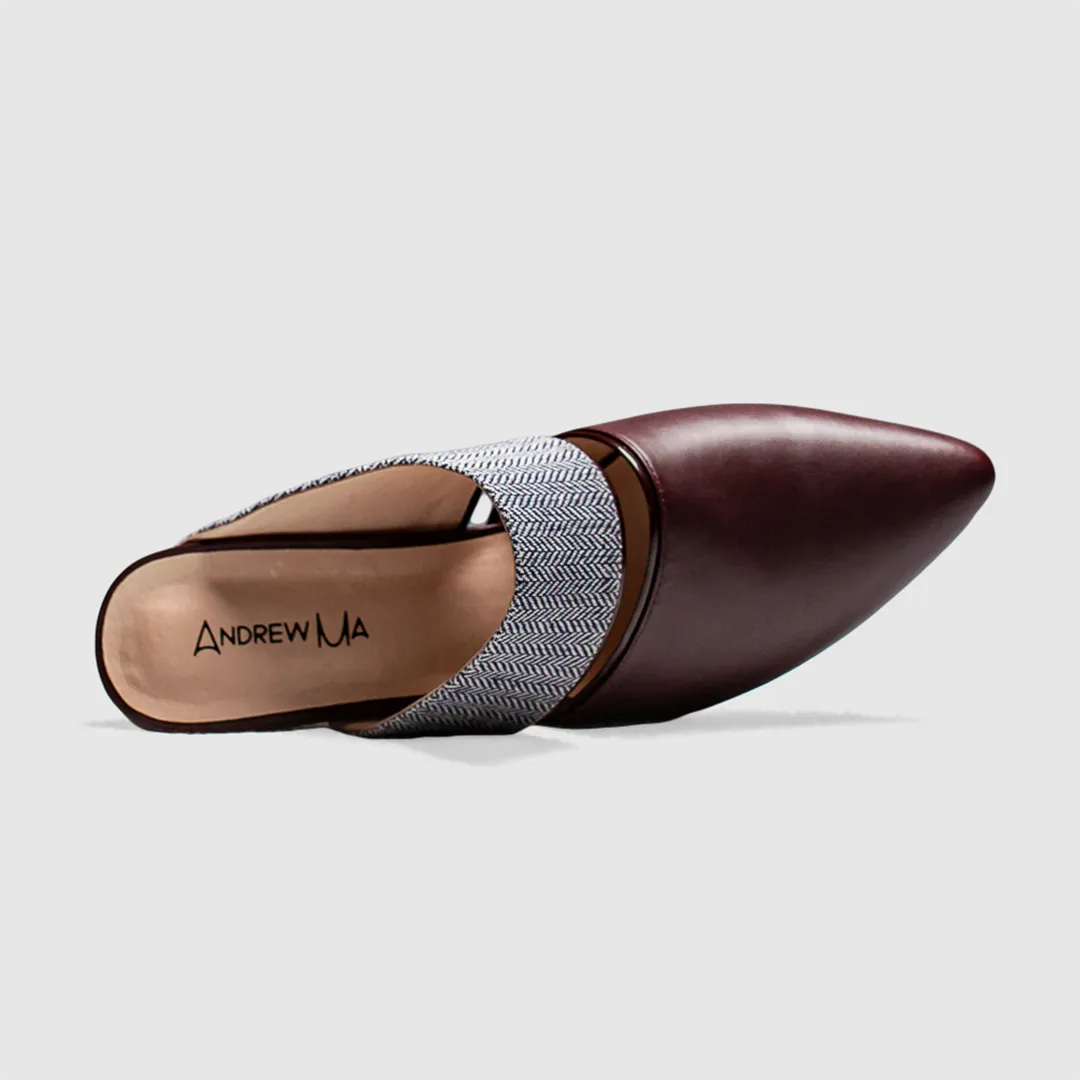 Volta Navy Herringbone/Maroon