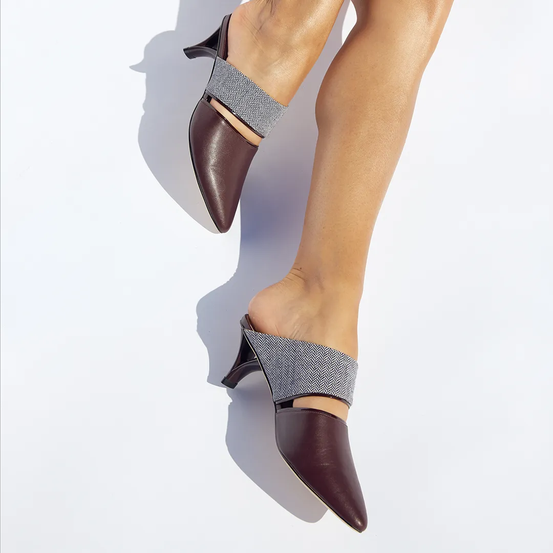 Volta Navy Herringbone/Maroon