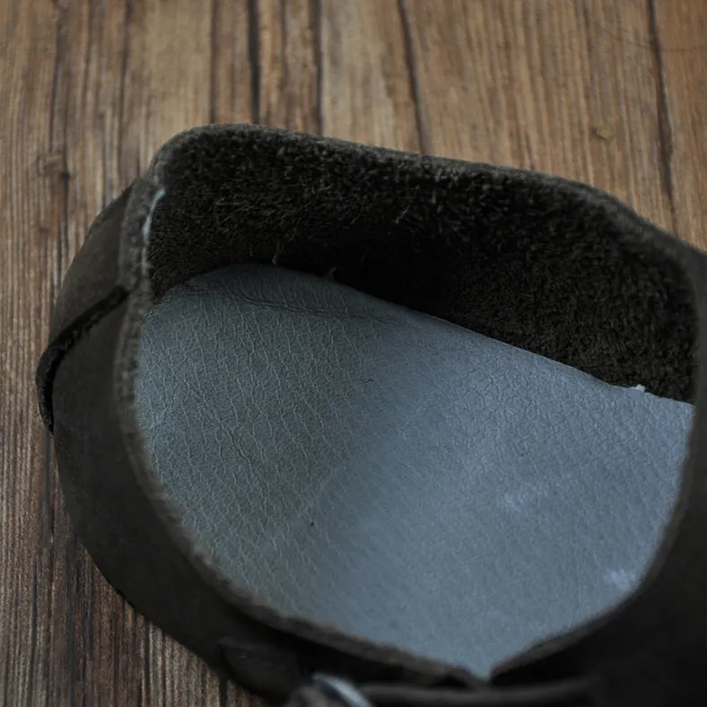 Women Retro Handmade Buckle Soft Flats