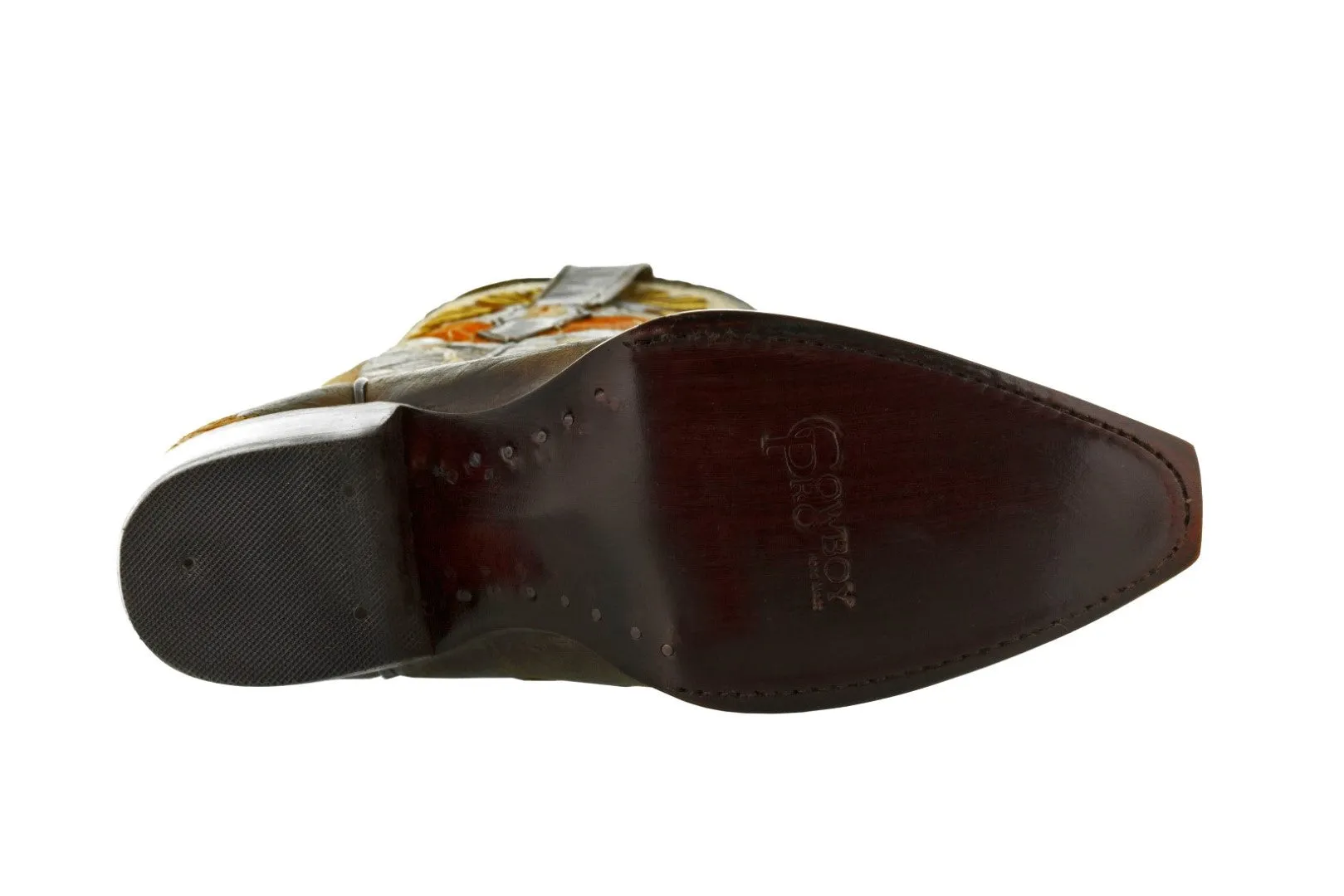 Womens Plumaje Brown Leather Cowboy Boots - Snip Toe