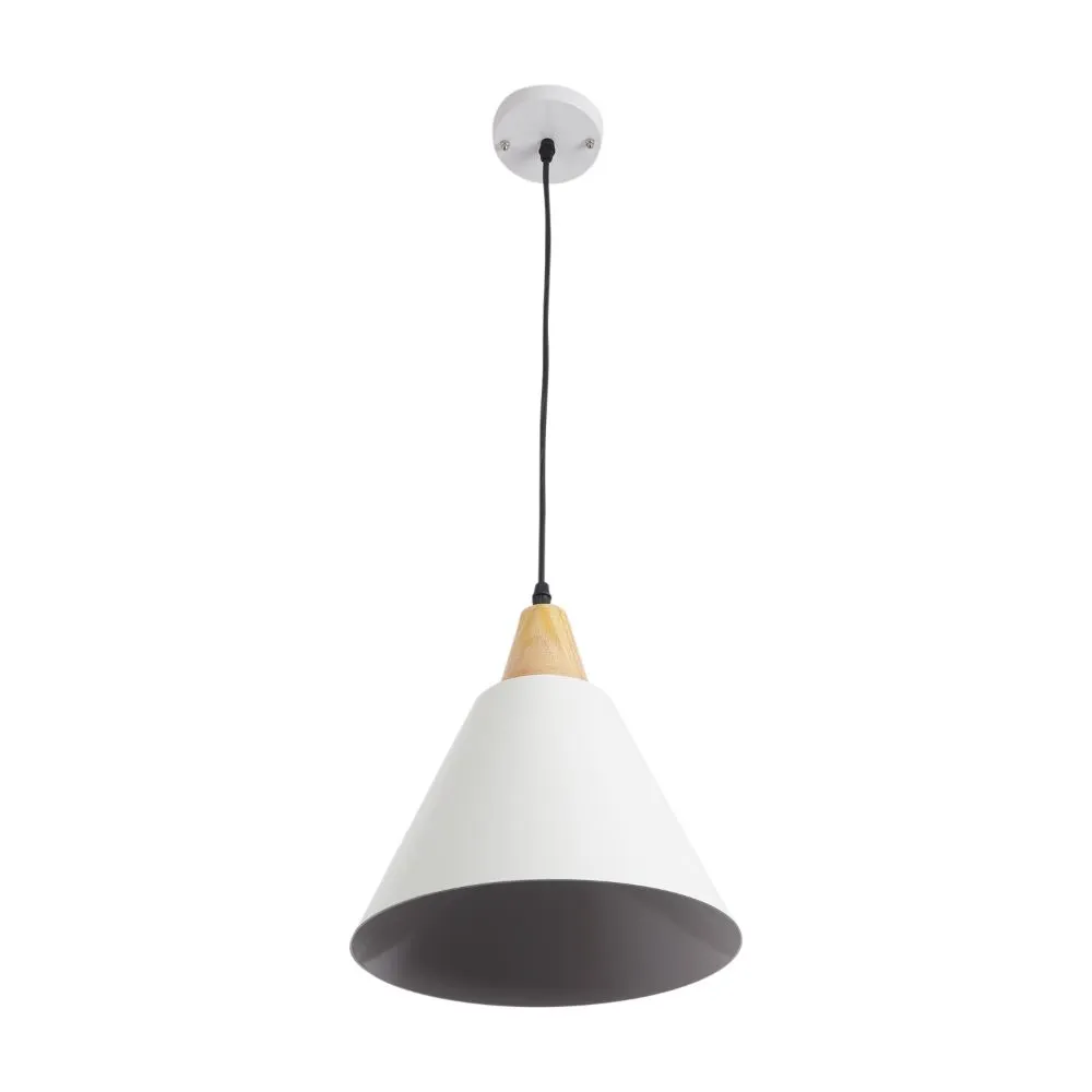 Wooden Metal Wall Light White - 1616-HL - Included Bulb