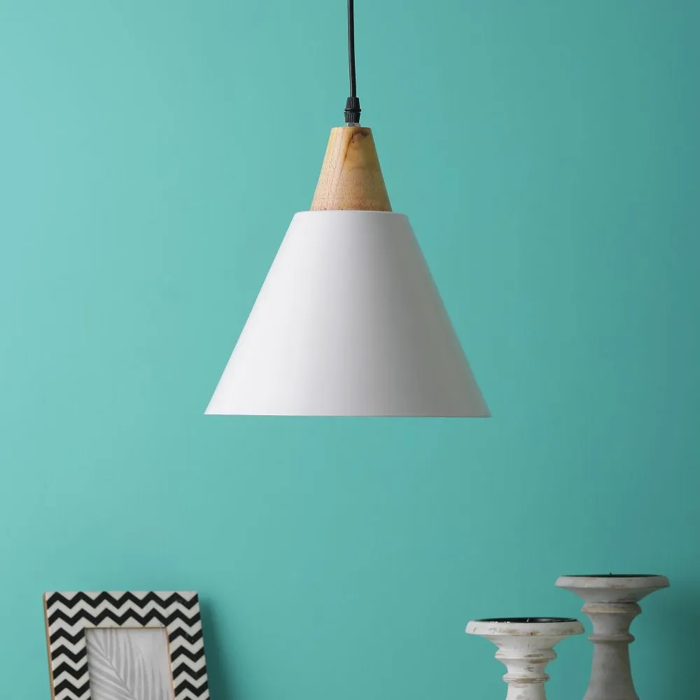Wooden Metal Wall Light White - 1616-HL - Included Bulb