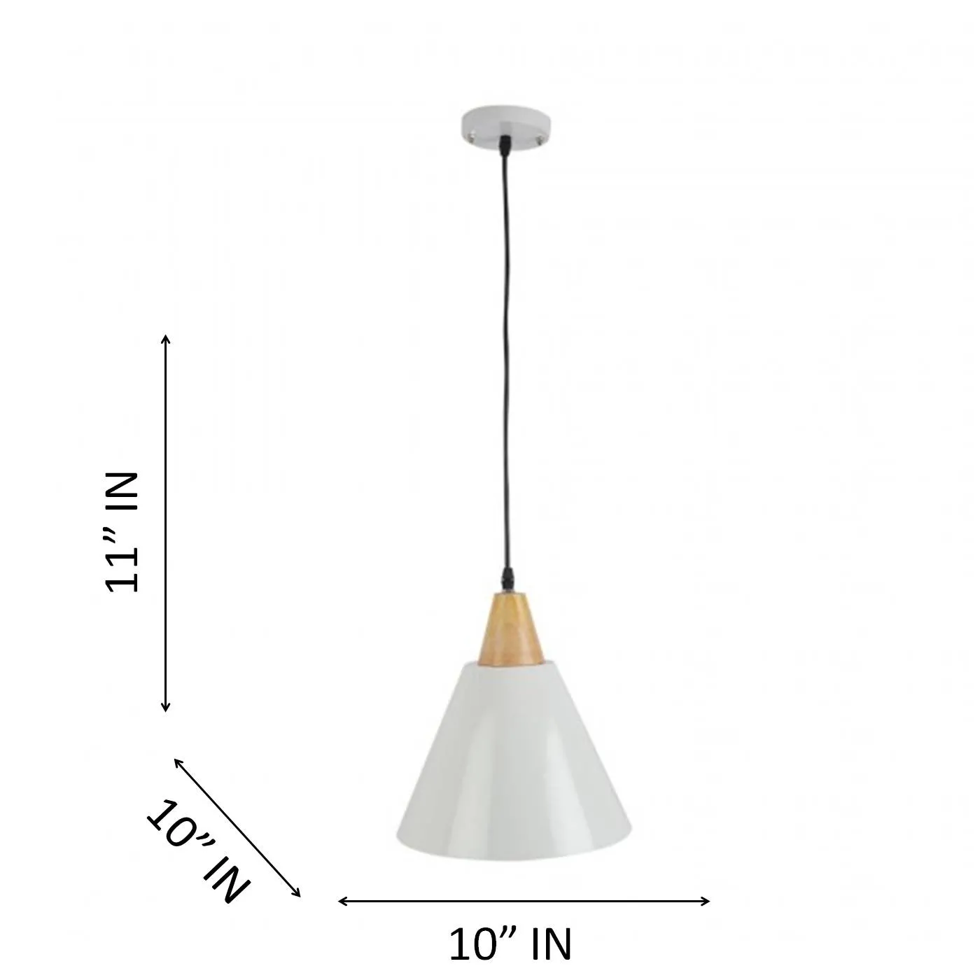 Wooden Metal Wall Light White - 1616-HL - Included Bulb
