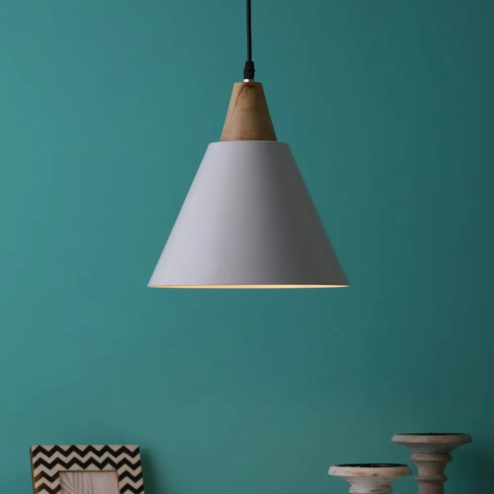 Wooden Metal Wall Light White - 1616-HL - Included Bulb